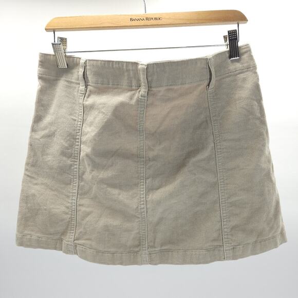 Forever 21 Corduroy Mini Skirt 30 M Nude Stretch Button Preppy Twee Y2K 70s - Picture 3 of 7